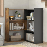 NAIYUFA 4-Tier L-Shaped Corner Bookshelf with LED Lighting - Versatile Storage Solution for Home & Office NAIYUFA