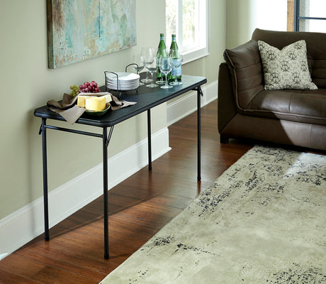COSCO 20" x 48" Vinyl Top Folding Table, Black Cosco
