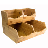 HOMESTEAD Bamboo Pantry Storage Bins - Stackable Baskets, Potato and Onion Storage for Pantry Organization, Set 3 Pieces HOMESTEAD