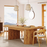 Tribesigns 78.7" Extra Long Dining Table for 6-8 People, Large Farmhouse Kitchen Table with Wooden Tabletop, Rustic Style Rectangular Dinner Table for Dining Room, Kitchen, Living Room, Brown Tribesigns