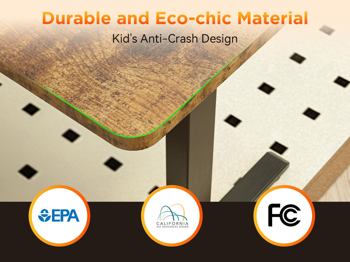 WALKINGDESK 63X55 Inches Reversible L Shaped Standing Desk Height Adjustable with Cup Holder, Electric Corner Computer Desk, Sit Stand up Home Office Desk, Ergonomic Gaming Desk, Rustic Brown WALKINGDESK