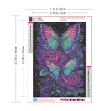 ZHUDENGXJL Butterfly Diamond Painting Kits for Adults,5D Diamond Art for Beginners, DIY Purple Rose Diamond Painting Crafts Arts Kit for Adults, Home Wall Decor 12 X 16 Inch ZHUDENGXJL