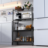 M MZG 1000 lbs Storage Shelving Steel Heavy Duty 4-Tier Utility Shelving Unit Steel Organizer Wire Rack for Home,Kitchen,Office,Black (13.7" D x 23.6" W x 53.4" H) M MZG