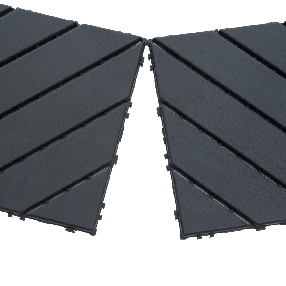 kejector 44 Pack Plastic Interlocking Deck Tiles,Patio Deck Tiles 12"x12" Square Waterproof Flooring Outdoor All Weather Use Slip-Resistant Decking Tiles for Poolside Balcony Backyard,Twill Lines kejector
