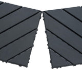 kejector 44 Pack Plastic Interlocking Deck Tiles,Patio Deck Tiles 12"x12" Square Waterproof Flooring Outdoor All Weather Use Slip-Resistant Decking Tiles for Poolside Balcony Backyard,Twill Lines kejector