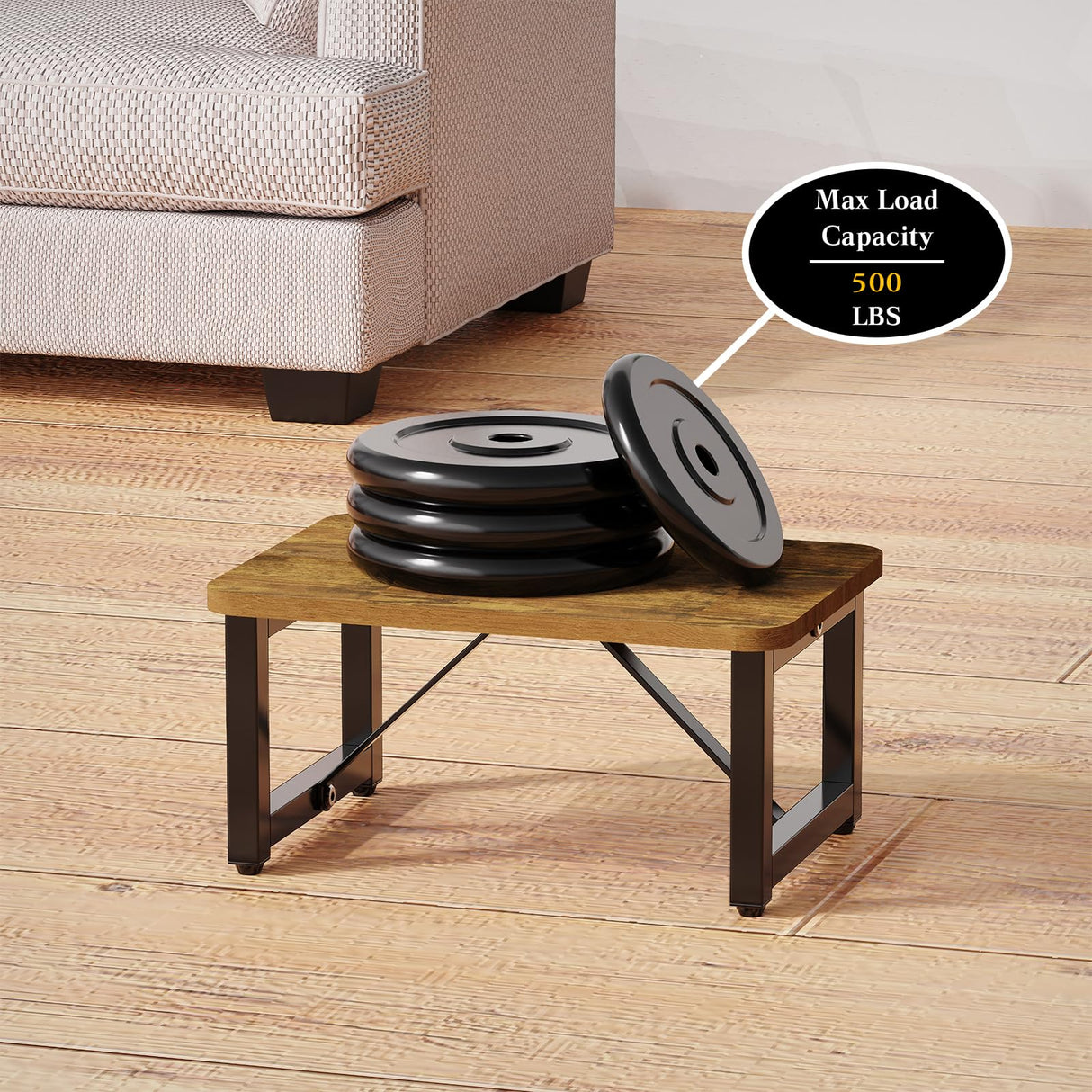 YAKANJ Step Stool,Sturdy Wooden Step Stool for Adults Kids Toddler,Heavy Duty Stable Foot Stool for Kitchen Bathroom Bedroom Closet Garden Living Room-Brown YAKANJ