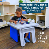 Children's Factory Edutray Kids Desk, Converts Cube Chair to Desk, Space-Saving Toddler Desk Converter, Homeschool & Classroom Study Desk, Gray Children's Factory