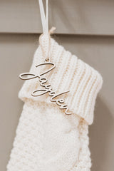 Personalized Christmas Stocking Tags - Christmas gift tag - Knit Stocking - Customized wooden (Tag Only) Generic