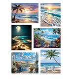 VIGEGU 6 Pack Beach Landscape Paint by Numbers Kit for Adults,Paint by Number DIY Adult Paint by Number Kits Acrylic Oil Painting for Wall Decor 9.5x12in VIGEGU