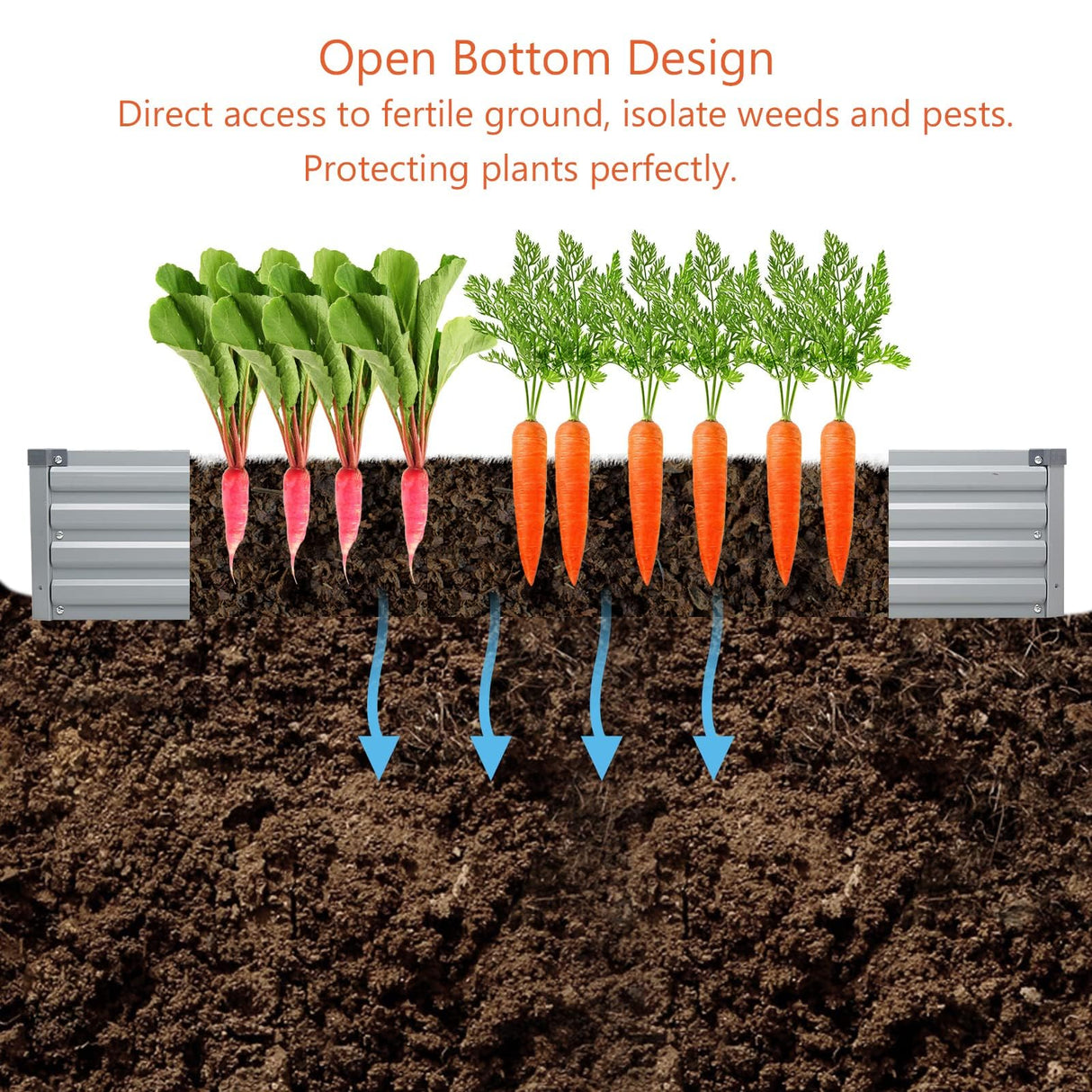 zunatu 10x2x1ft(2 Pack) Galvanized Raised Garden Bed,Outdoor Planter Box Metal Patio Kit Planting Bed for Vegetables Flowers and Succulents,Silver zunatu