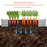 zunatu 10x2x1ft(2 Pack) Galvanized Raised Garden Bed,Outdoor Planter Box Metal Patio Kit Planting Bed for Vegetables Flowers and Succulents,Silver zunatu