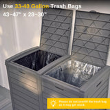 EAST OAK 76 Gallon Outdoor Trash Can | Waterproof Resin Garbage Can with Tiered Lid & Drip Tray | Outside Trash Bin for Patio | Kitchen, Backyard & Deck | Gray Color EAST OAK