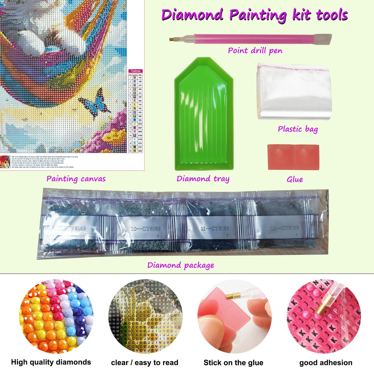 SAIMIUBO Diamond Art Kits for Adults,Cat Full Drill Diamond Painting for Beginners,Round 5D DIY Diamond Dots Paintings,Diamond Art Painting Home Wall Decor 12x16 inch SAIMIUBO