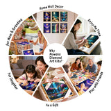 Mowana Diamond Art Kits for Adults - Moon Landscape Diamond Painting Kits for Beginners, Moonlight Beach 5D DIY Round Drill Rhinestone Gem Art Painting for Home Wall Decor and Gifts 6Pack 12x16inch Mowana