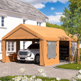EROMMY 13' x 20' Heavy Duty Carport，Portable Garage with UV Protection & Steel Frame, Car Port with Removable Sidewalls, All-Season Car Canopy for Tractor, Truck, Boat, Yellow EROMMY