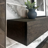 Urbandi Modern Fireplace Mantel, Contemporary, Floating Mantle, Shelf, Hand Crafted, (Dark Brown, 48Lx6Hx8D) Urbandi