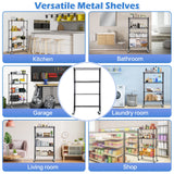 Dkelincs Wire Shelving Unit 36''L×14''W×62''H NSF Metal Storage Shelves 4 Tier Height Adjustable Wire Shelf with 4 Wheels for Kitchen Office Pantry Bathroom Garage, Black Dkelincs