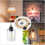 LYOOWNG Plug in Pendant Light Cord, Farmhouse Hanging Lights with Plug in Cord, 15FT Hemp Rope Plugin Hanging Light Cord Kit with On/Off Switch, E26 E27 Light SocketCord for HangingLight LYOOWNG