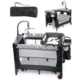 Xilingol 5-in-1 Baby Bassinet Bedside Sleeper, Baby Pack and Play with Changing Table, Portable Baby Crib with Carry Bag, Cosleeper Bassinet Attach to Bed for Newborn to Toddlers Xilingol