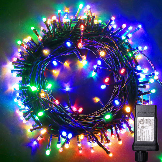 Blingstar Christmas Lights Colored String Lights 33 Ft 100 LED Waterproof Multicolor Twinkle Lights 8 Modes 30 V Plug in Fairy String Lights for Indoor Outdoor Xmas Tree Bedroom Garden Party Decor