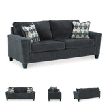 Signature Design by Ashley Abinger Chenille Contemporary Sofa with 2 Accent Pillows, Dark Gray Signature Design by Ashley