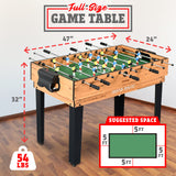 SereneLife Multi Game Table, 48" Sports Arcade Games with Accessories, Ping Pong, Hockey, Pool Billiards, Soccer Foosball All in One, for Indoor and Outdoor, Family, Kids and Adults SereneLife