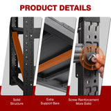 Fesbos 9000LBS Metal Steel Storage Shelves - 75" W Black 4 Tier Heavy Duty Rack Commercial Industrial Shelving with Adjustable Shelf for Basement Garage Warehouse - 75" W x 24" D x 70" H Fesbos