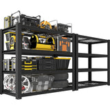 PrimeZone Heavy Duty Storage Shelves - 40" W X 20" D X 60" H Adjustable Garage Wire Shelving Unit, 4 Tier Industrial Metal Shelf Standing Utility Rack for Warehouse, Pantry, Basement, Black, 2 Pack PrimeZone