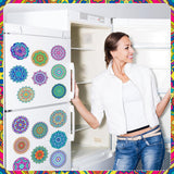 Umigy 16 Pcs Mandala Diamond Art Kits Mandala Diamond Painting Fridge Refrigerator Art Painting Stickers Decals Gift for Adults DIY Crafts Home Decor Umigy