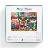 Galison Merry Market – 1000 Piece Foil Joy Laforme Jigsaw Puzzle Featuring Merry and Festive Outdoor Market for The Holidays with Gold Foil Accents Galison