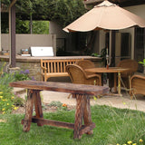 Cappuccino Brown Retro Etched Wooden Garden Patio Bench by The Urban Port The Urban Port
