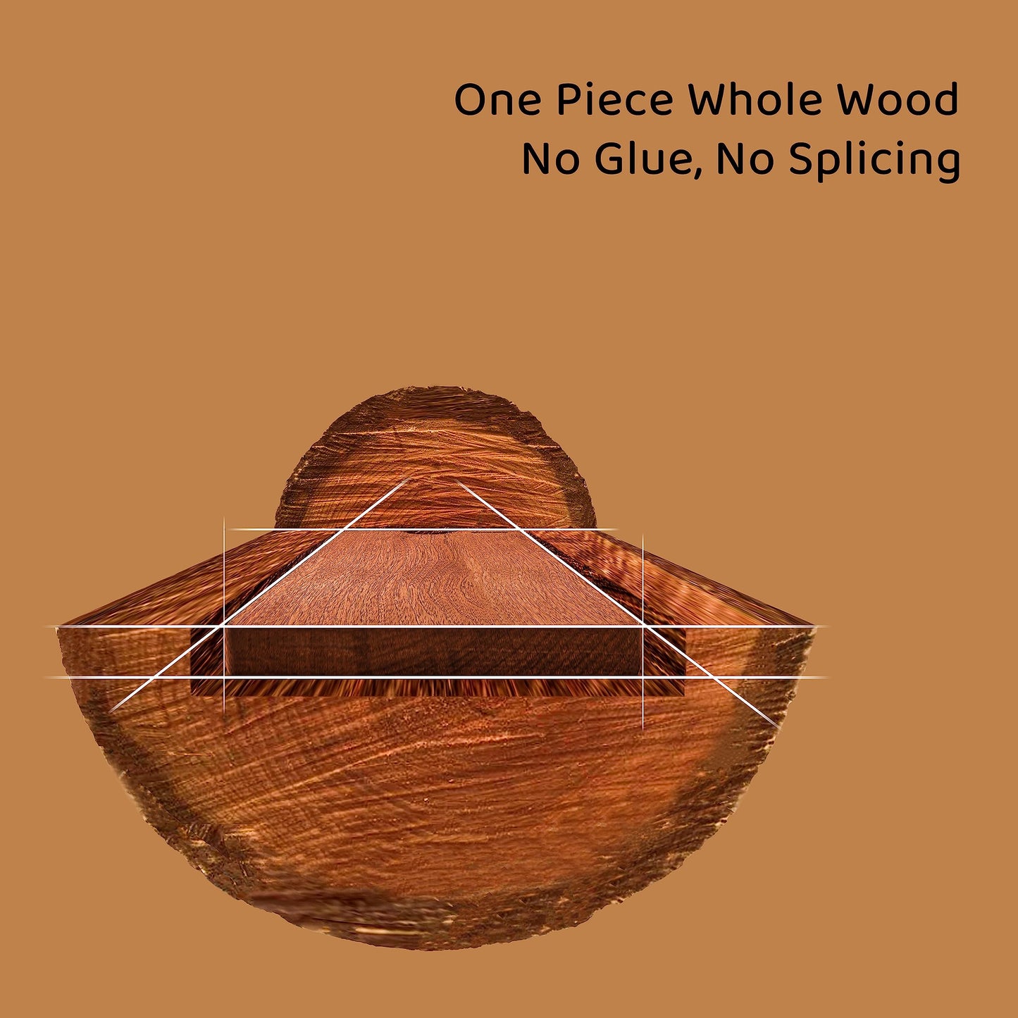 Brosisincorp Real Solid Sapele Wood Cutting Board One Piece No Glue Non Toxic All Whole Single Wood Butcher Block Thick Hard Wood Heavy Duty Edge - WoodArtSupply