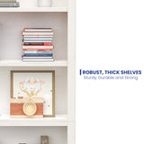 Fllution 72 in Tall Bookcase, 31.3 in Wide Floor Standing Bookshelf, Open Storage 5-Shelf Bookshelves, Cream White Large Indoor Furniture for Home Office School Library Living Room Bedroom Fllution