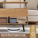 Giantex Lift Top Coffee Table, Modern Cocktail Table w/Hidden Compartment & 2 Open Shelves, Flip Top Center Table, Wooden Pull up Coffee Table for Living Room, Reception Room, Office (Natural) Giantex