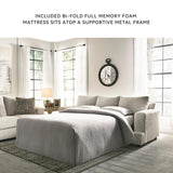 Signature Design by Ashley Soletren Contemporary Chenille Queen Sofa Sleeper with 4 Accent Pillows, Off-White Signature Design by Ashley
