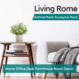Der Rose 3 Pack Mini Potted Fake Plants Artificial Plastic Eucalyptus Plants Topiaries for Home Office Desk Farmhouse Room Decor Der Rose