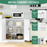 Letaya Metal Storage Cabinets with Lock Door,2 Adjustable Shelves Organizer Steel Storage Cabinets for Home,Office,Warehouse,Garage,Employee Lockers(White) Letaya