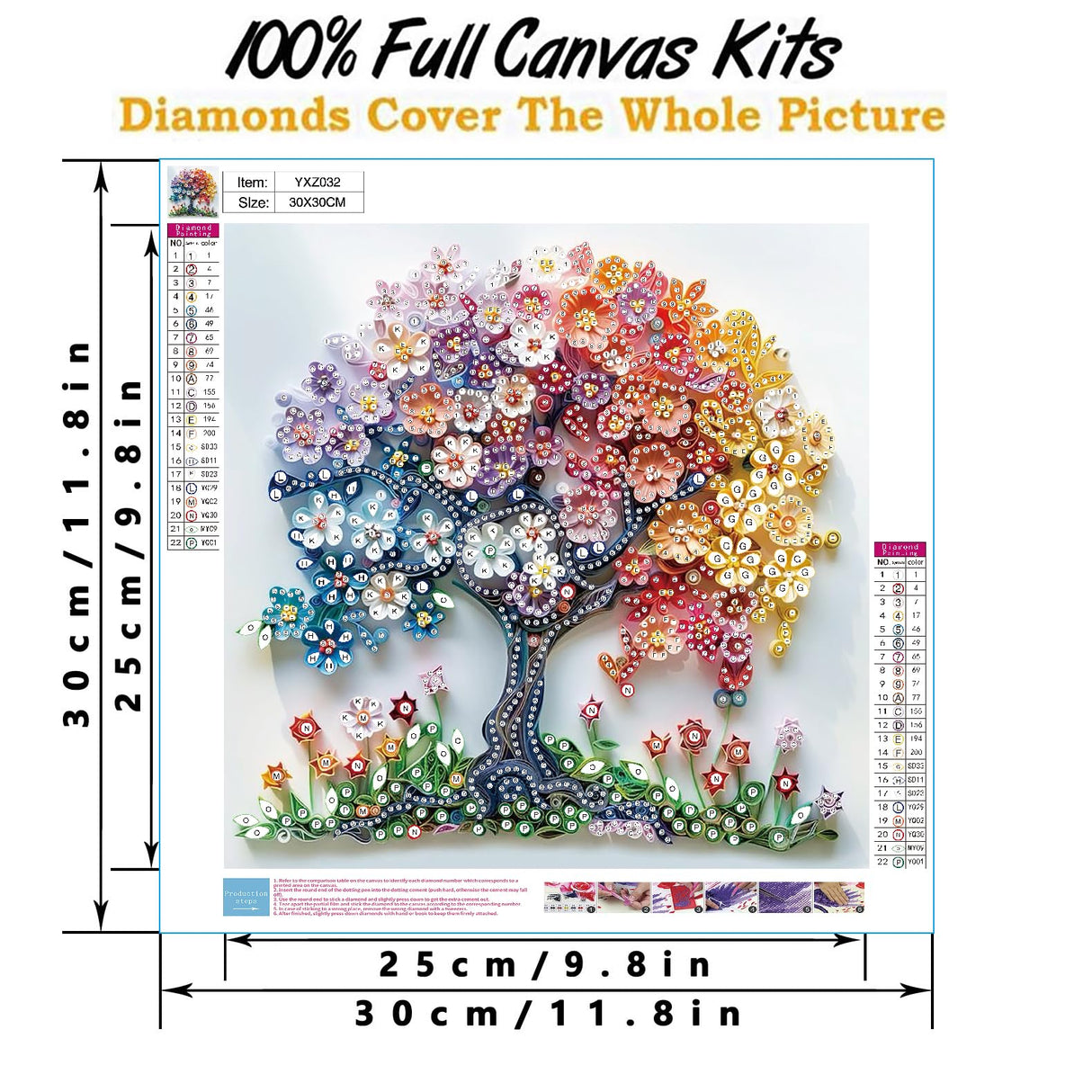 CraftCraze Diamond Art Kits for Adults, 5D Diamond Painting Kits for Beginner, DIY Life Tree Diamond Painting Kits for Home Wall Decor Gift 11.8 x 11.8 inches CraftCraze