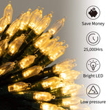 Battery Operated Christmas Lights 2 Pack 18 Feet 50 LED Clear Mini String Lights with 8 Modes Waterproof Tree Lights for Xmas Outdoor Indoor Holiday Party Garden Decor, Warm White Brightown