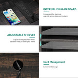 YITAHOME TV Stand for 65 Inch TVs, Entertainment Center with Storage Cabinets, Power Outlet & LED Light, Media Console Living Room Furniture, Dark Rustic Oak YITAHOME