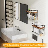 Towel Racks for Bathroom,Towel Rack Wall Mounted, 6 Tier Rolled Or Folded Towel Holder with Floating Shelves, Bathroom Towel Holder for Bath, Hand Towels,Metal and Wood LIDTOP