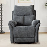 ANJ Swivel Rocker Recliner Chair Nursery, Manual Fabric Small Rocking Recliner, Modern Rocking Reclining Chairs for Living Room, Bedroom, Small Space (Gray) ANJ