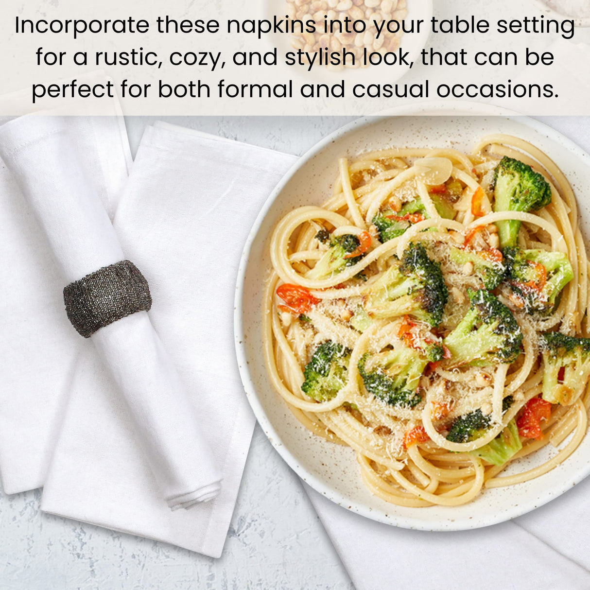 Cotton Clinic Cloth Dinner Napkins – Perfect Everyday Use Table Napkins – Soft Durable Washable – Ideal for Party Wedding Christmas Easter – Set of 12-17x17 inches White Napkins Cotton Clinic