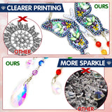 Funshot 3 Pcs DIY Diamond Painting, Small Hummingbird Suncatcher Diamond Art Kits for Adults, Butterfly Decor Diamond Art Kit, Hanging Ornaments Wind Chime Kit Funshot