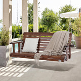 VEVOR Wooden Porch Swing 5.5 ft, Patio Bench Swing for Courtyard & Garden, Upgraded 880 lbs Strong Load Capacity, Heavy Duty Swing Chair Bench with Hanging Chains for Outdoors, Brown VEVOR