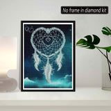 SKRYUIE 5D Diamond Painting Love Dream Catcher Full Drill by Number Kits, DIY Rhinestone Pasted Paint Set for Arts Craft Decoration 30x40cm(12x16inch) SKRYUIE
