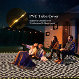 SAND MINE Reversible Mats with Led Strip Lights, Plastic Straw Rug, Modern Area Rug, Large Floor Mat for Outdoors, Patio, Backyard, Deck, Picnic, Camping, Black & Beige, 8' x 10' SAND MINE