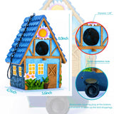 Garden Bird House for Outside Clearance Hanging Outdoors Country Cute Birdhouses for Wren Finchs Chickadee Hummingbird Tree Swallow Cage Kids Nature Lover Bluebird House(Blue) ZLSZTMI