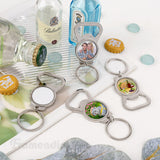 Framendino, 60 Pack Sublimation Blank Keychains Metal Bottle Opener Transfer Keychain Key Rings for DIY Personalized Photos (Round) Framendino