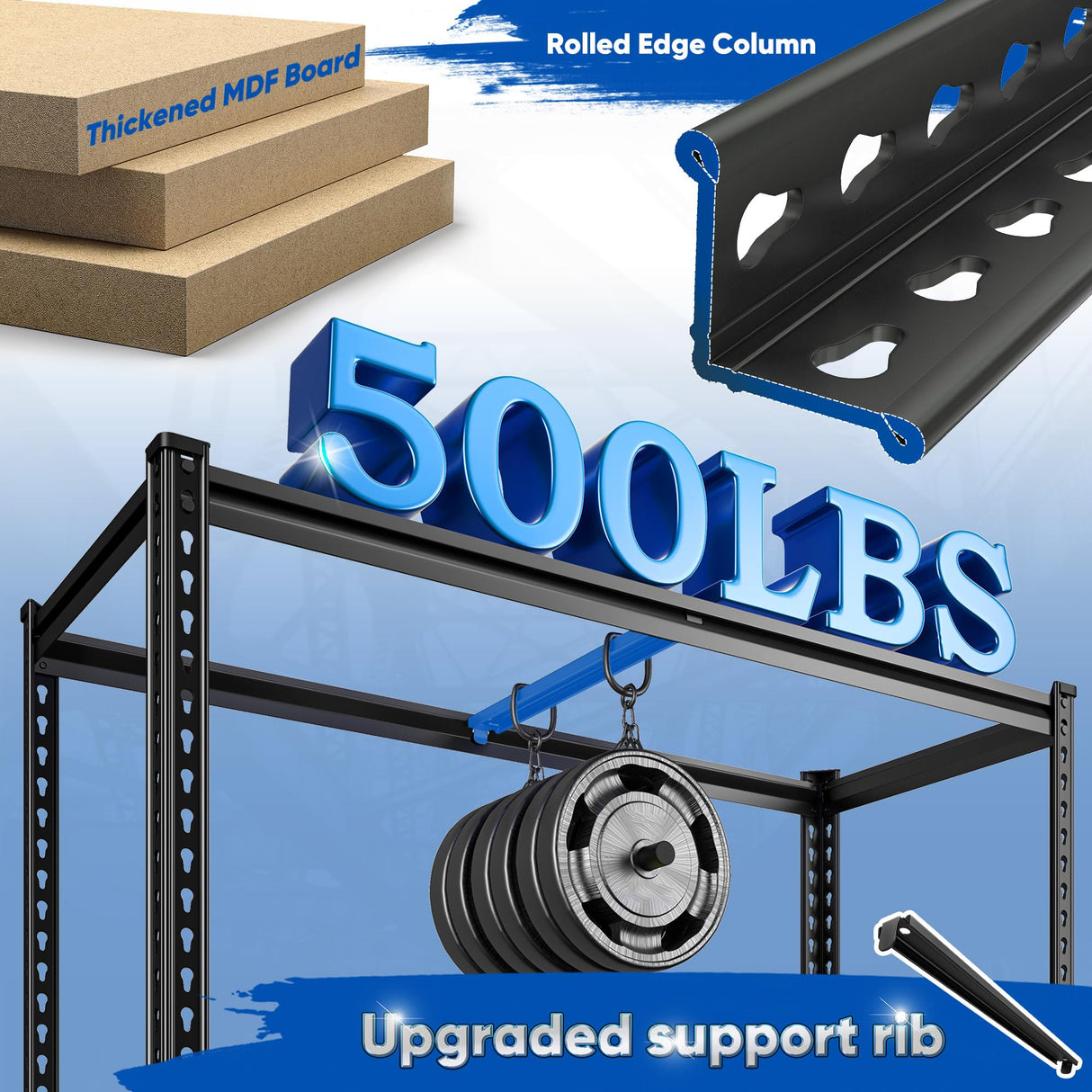 DurayLoly 40" W Garage Shelving, 4 Tier Storage Shelves Load 2000 lbs, Adjustable Garage Shelves, Metal Shelving Unit for Warehouse, Basement, Pantry, 40" Wx 16" D x 60" H, Black DurayLoly